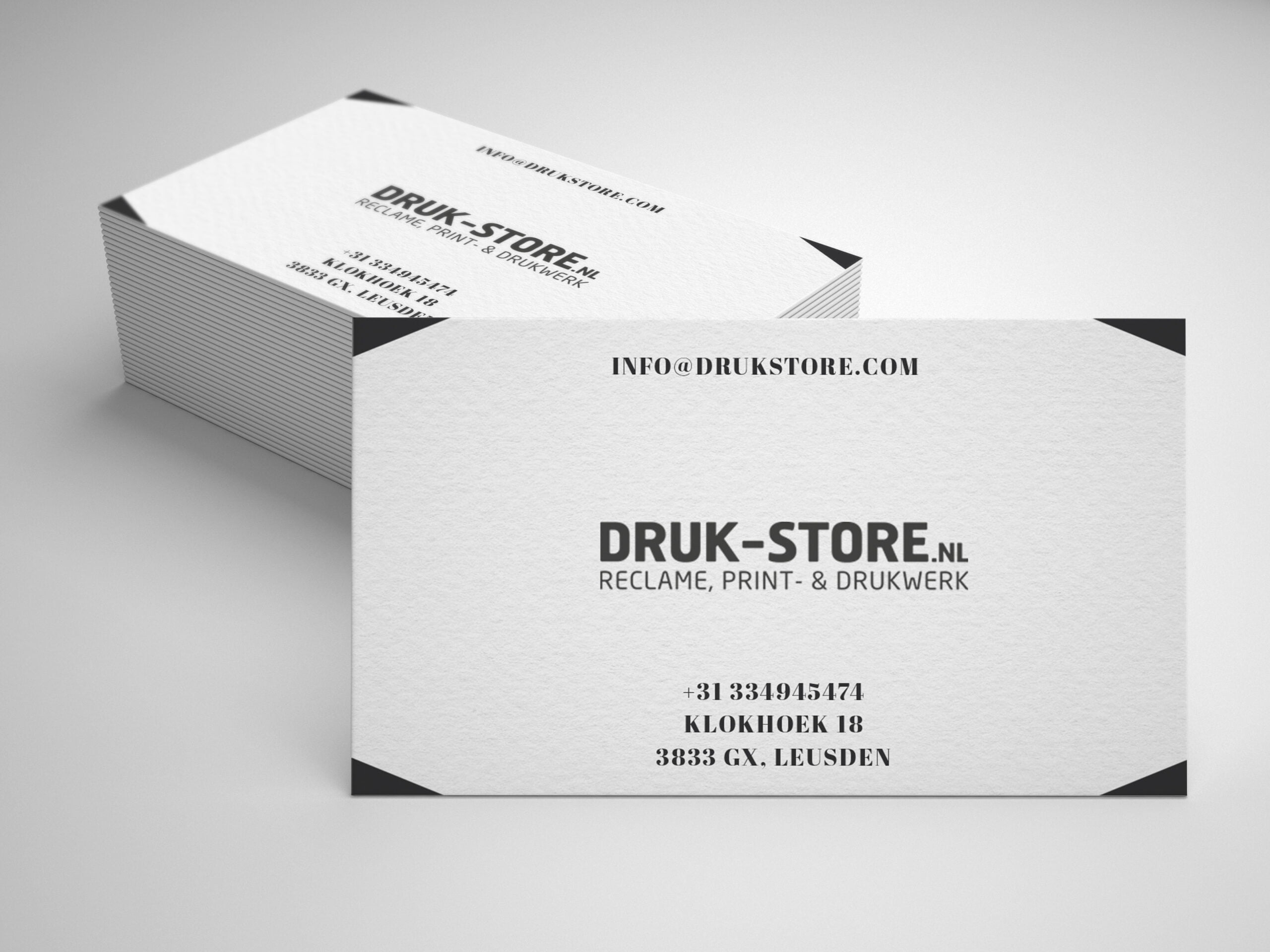 Visitekaartjes Druk-Store Zijaanzicht