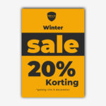 Poster full colour bedrukt met Druk-Store huisstijl uitgerold