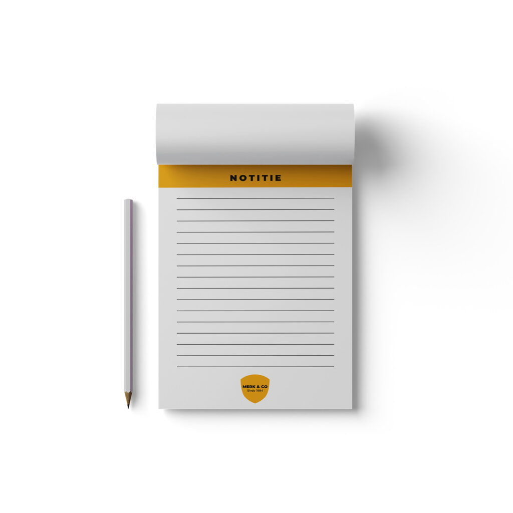 Notitieblok gelijmd